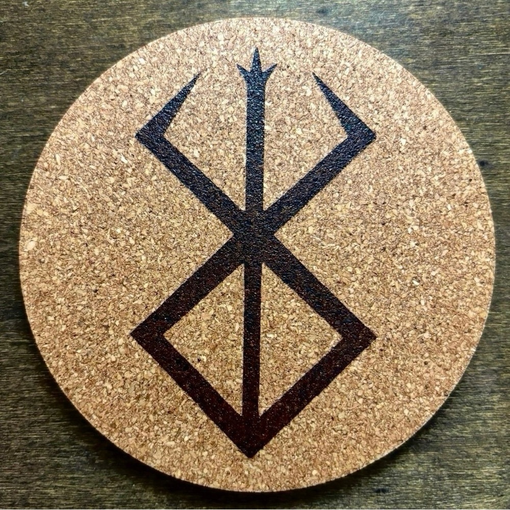 Berserk Brand Of Sacrifice Laser Engraved Cork Coaster